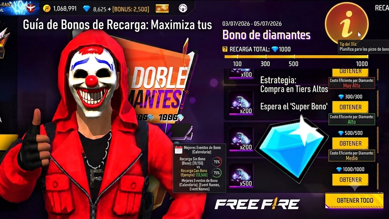 Bonos de recarga en Free Fire: cómo sacarle más provecho a tu dinero